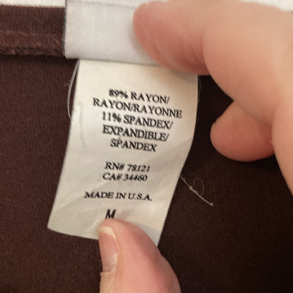 Eileen Fisher M Brown Crew Neck Long Sleeve Tee Shirt - Picture 5 of 5